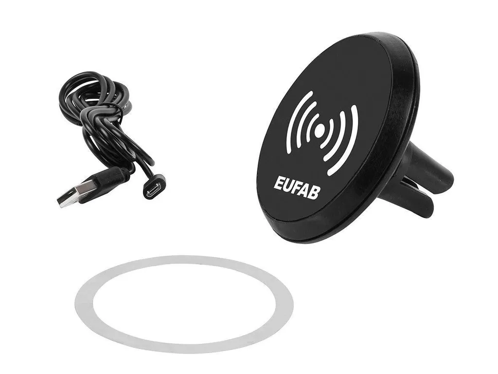 Eufab Qi Charger Magnétique : Chargeur sans Fil pour Smartphone de Voiture