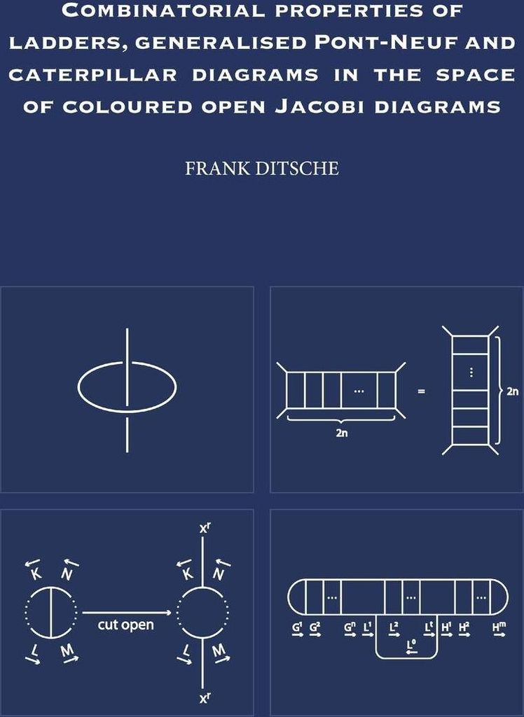 Combinatorial properties of ladders, generalised Pont-Neuf and caterpillar diagrams in the space of coloured open Jacobi diagrams