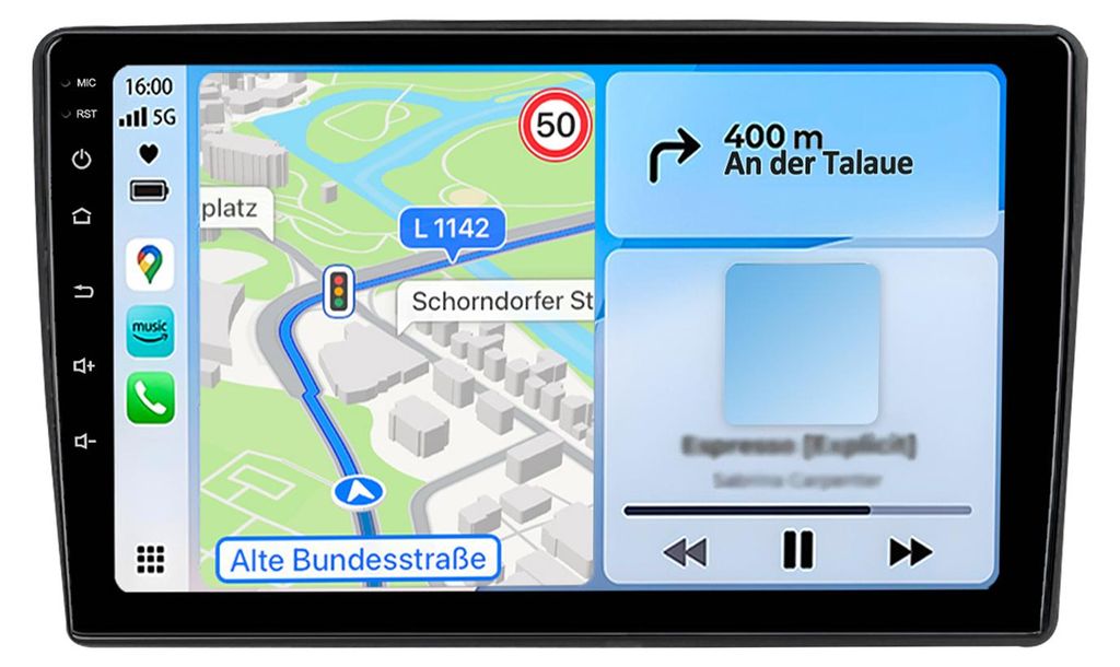 10 Zoll Android Radio Navigation für Citroen C5 2008-2017 4GB+64GB Octa Core, CarPlay & Android Auto, GPS, Bluetooth