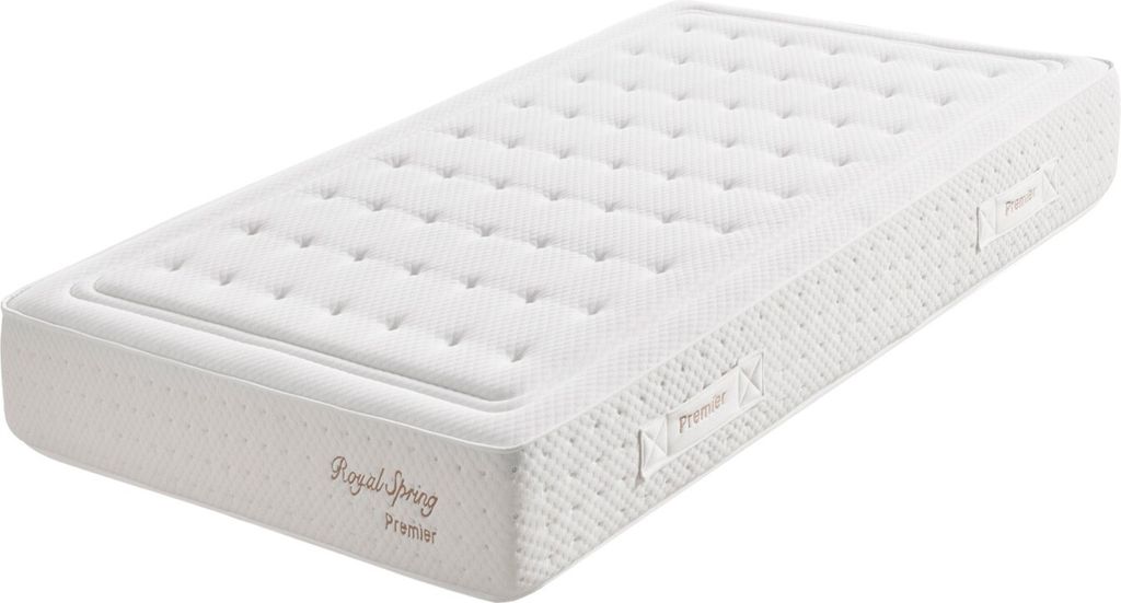 Moonia Royal Spring Premier, Doppelt / volle Größe, High density foam mattress, Weich/Mittel/Hart, Weiß, Viskose, 800 mm