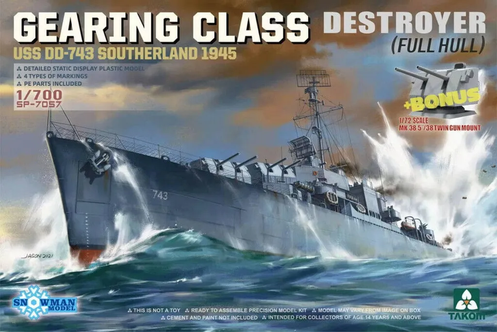 Maquette USS Southerland 1945 Takom idéale pour collectionneur de navires