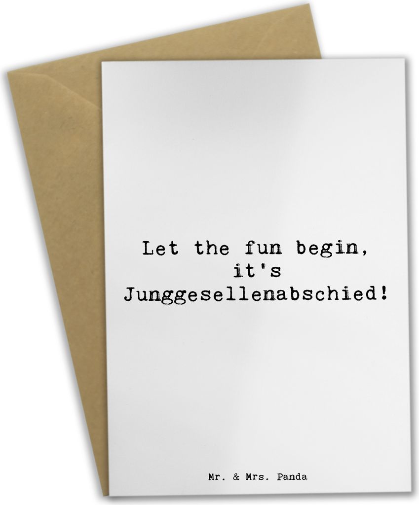 Mr. & Mrs. Panda Klappkarte Spruch Junggesellenabschied Spaß - Weiß - Geschenk, osterkarten, einladungskarten, Heirat, Erinnerungen, unvergesslic...