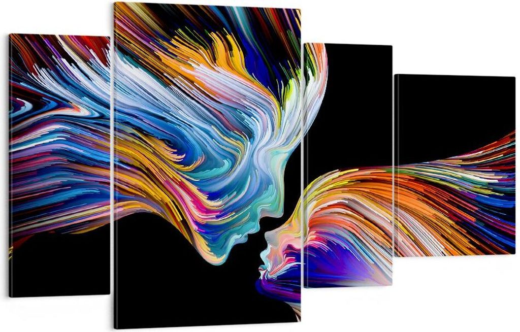 Bild auf Leinwand - Leinwandbild - Abstraktion modern - 120x70cm - Wand Bild - Wanddeko - Leinwanddruck - Bilder - Kunstdruck - Wanddekoration - Le...