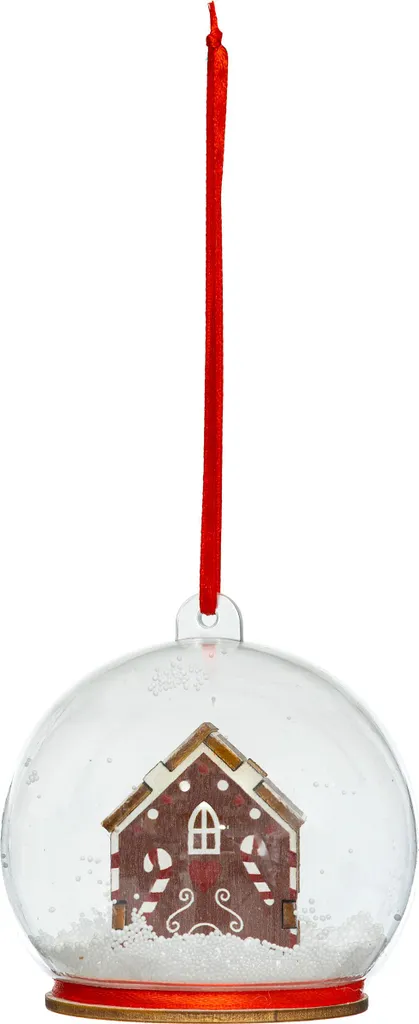 Boules de Noël transparentes avec décor cabane enneigée - 12 unités