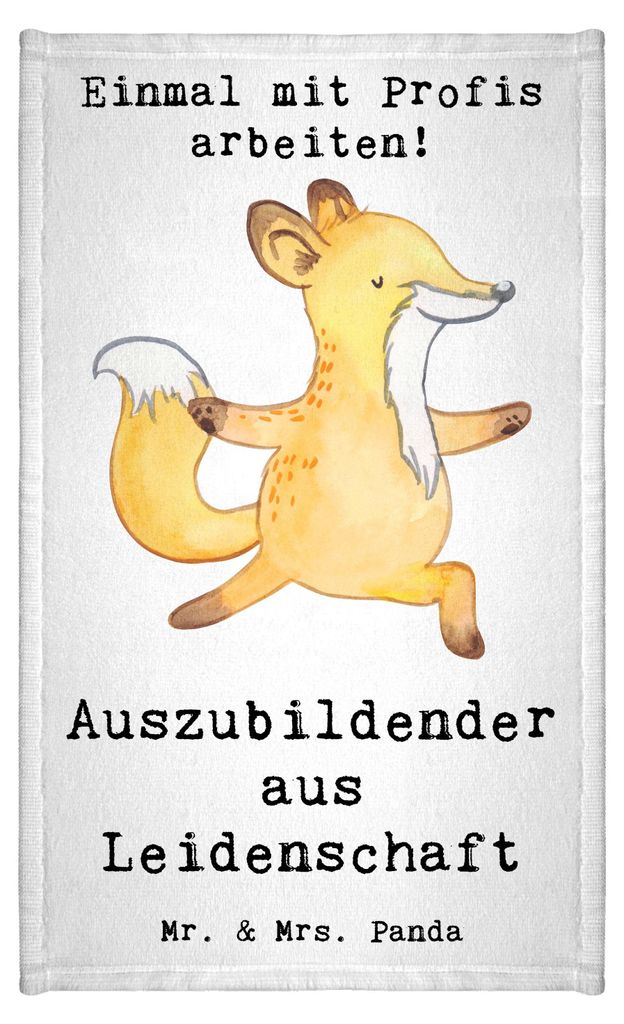 Mr. & Mrs. Panda Handtuch Auszubildender Leidenschaft - Weiß - Geschenk, baumwolle, Preis, gäste wc, Klein, Azubi, Gästetuch, Frotteehandtuch, S...