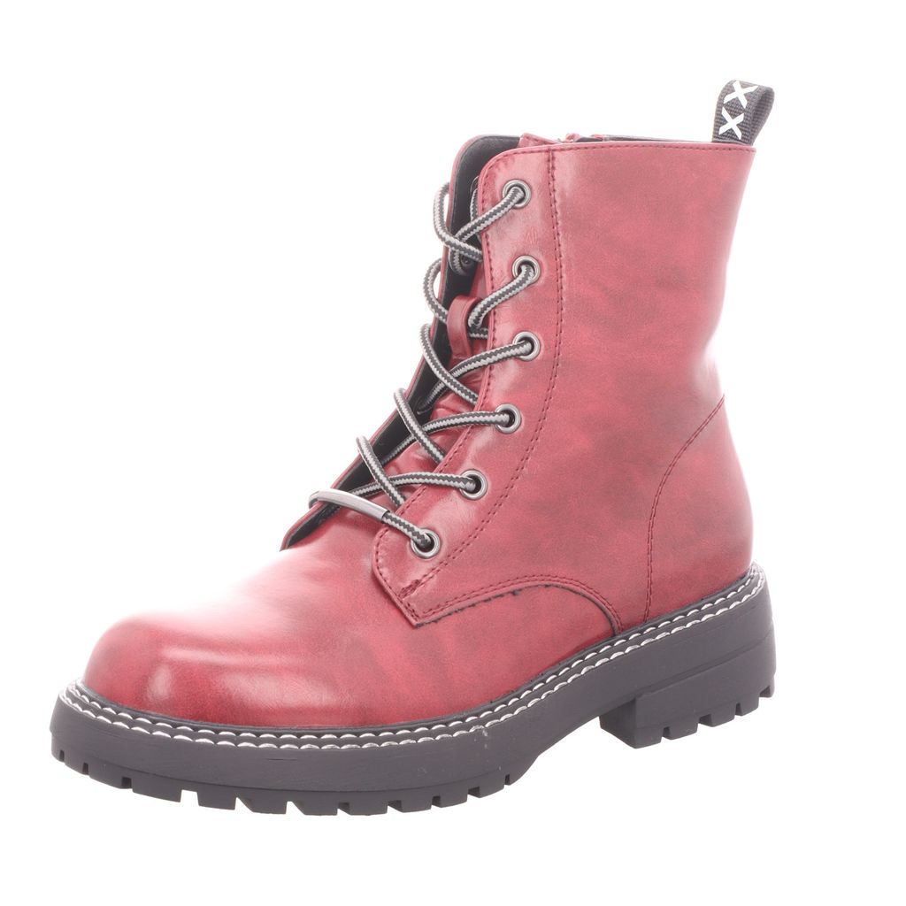BOXX Damen-Schnürstiefelette Rot-Schwarz, Farbe:rot, EU Größe:37