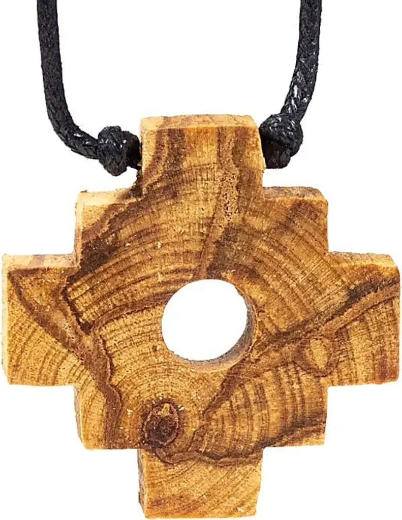 Collier Palo Santo Chakana Croix Inca de 4 cm en bois sacré naturel