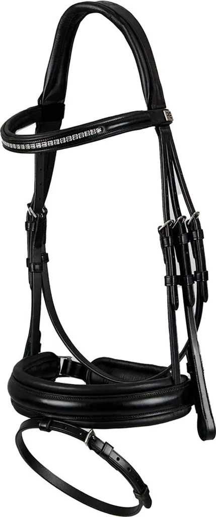 Bride anatomique Premier Equine Castello modèle Full cuir noir luxe