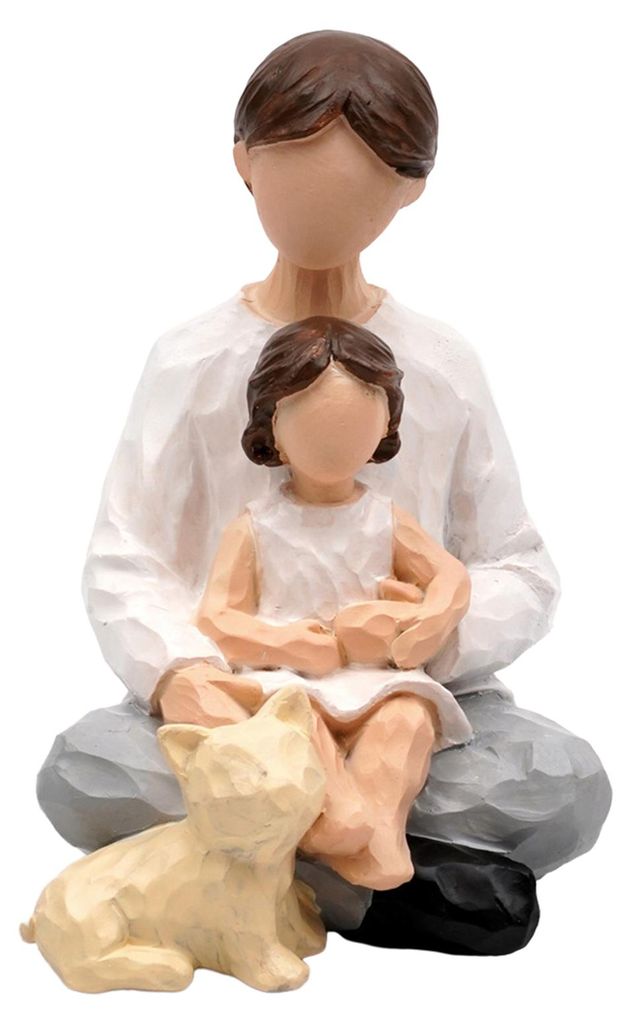 Handbemalte Harzfigur: Mädchen umarmt Pferd/Hände halten Schwestern/Engel/Familienstatue – Sentimentales Geschenk für Frauen
