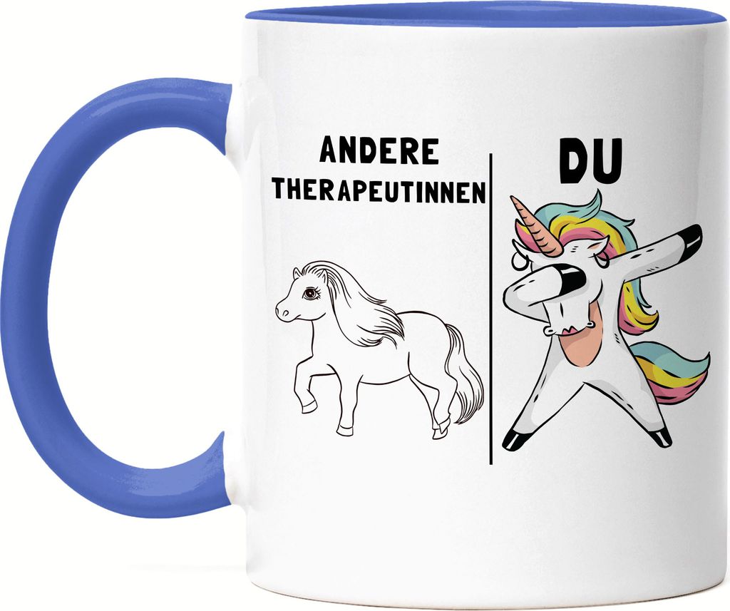 Andere Therapeutinnen Du Tasse Blau Pferd Einhorn Humor Lustig Unicorn Geschenk Apotheke