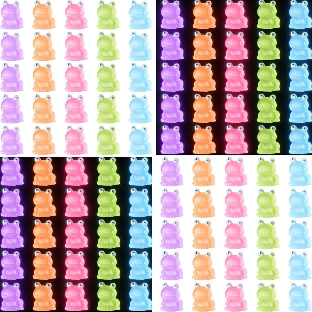 100 Grenouilles Miniatures en Résine Lumineuse pour Jardin Féerique