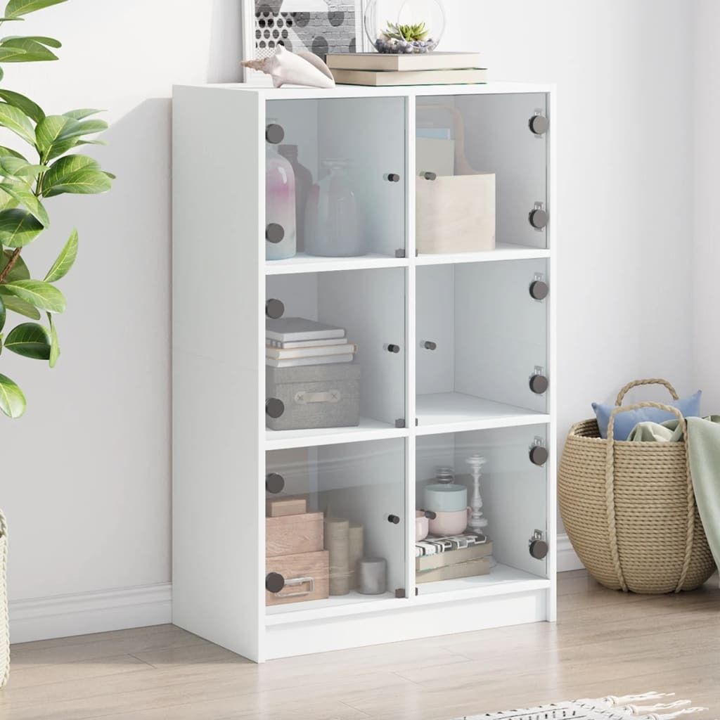 vidaXL Highboard mit Türen Weiß 68x37x109 cm Holzwerkstoff