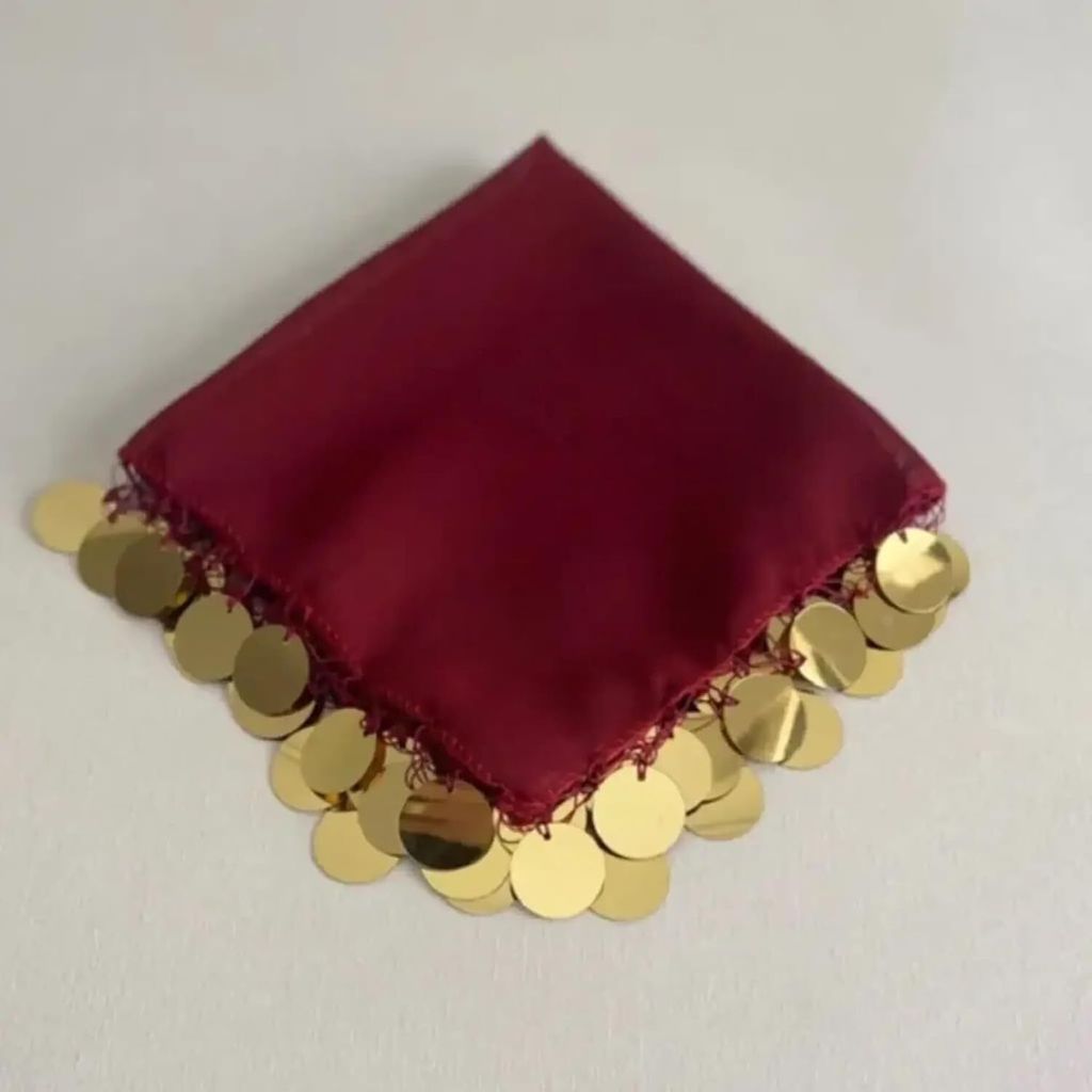 10x Bordeaux Luxus Halay Mendili groß 30x30 cm Tanztücher Produktbild 