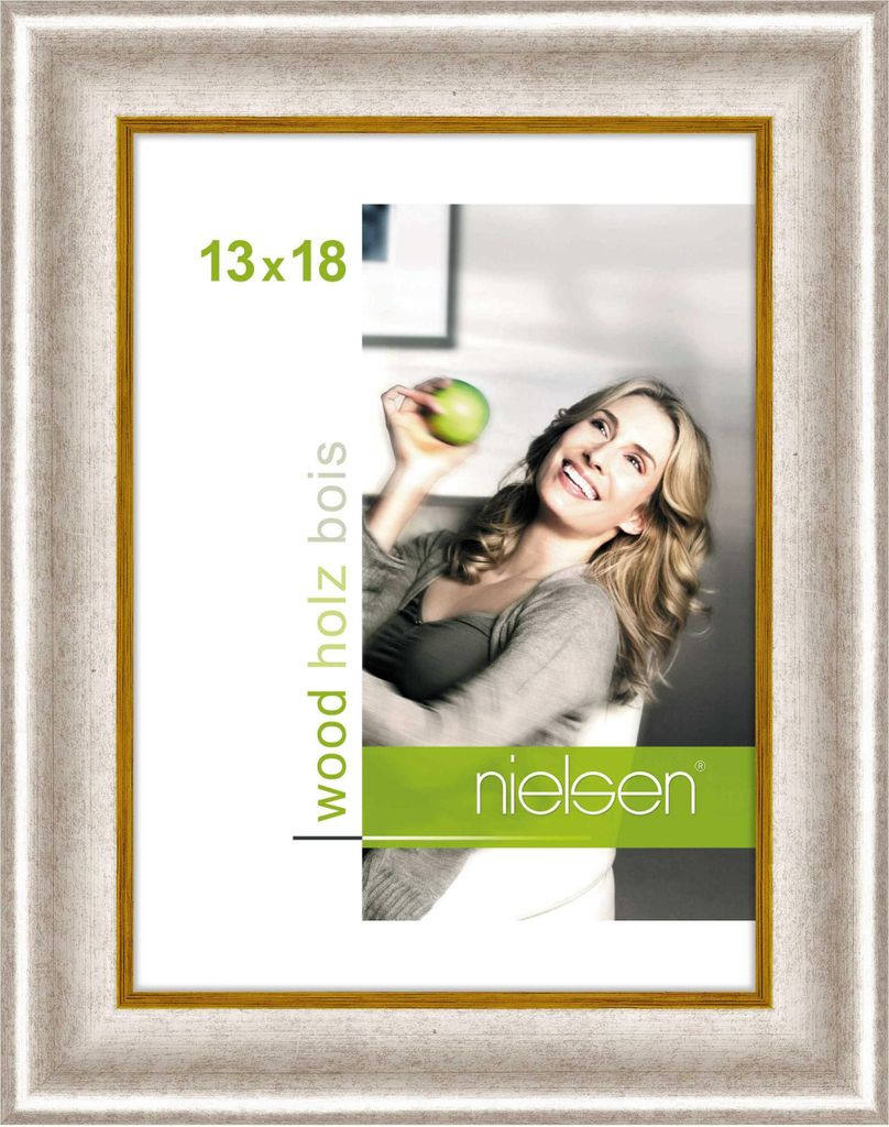 nielsen Holz Bilderrahmen Derby, 13x18 cm, Silber