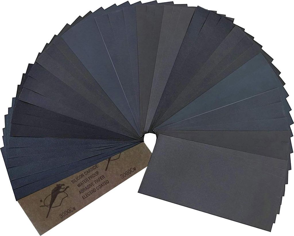 HAWERK Schleifpapier Set - 80-3000 Körnung 45 Stück - Schmirgelpapier Set Schleifpapier Metall Holz - Nass und trocken - Sandpapier für Autolack...