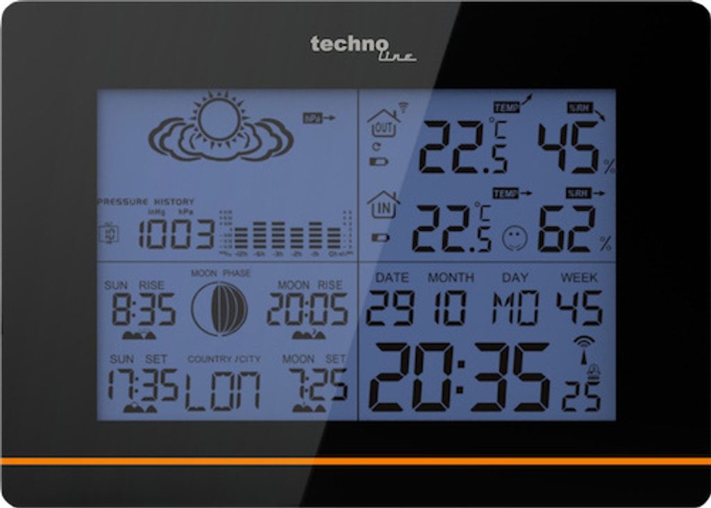 Technoline WS 6750 - Schwarz - Innen-Luftdruck - Obrázek produktu 