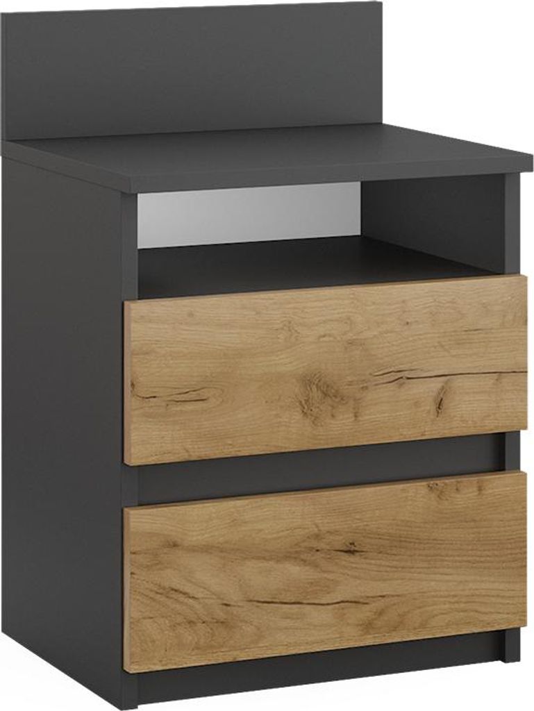Stolik nocny Vicco Monty Antracyt/złoty dąb 39.6 x 59.1 cm, Zdjęcie produktu 