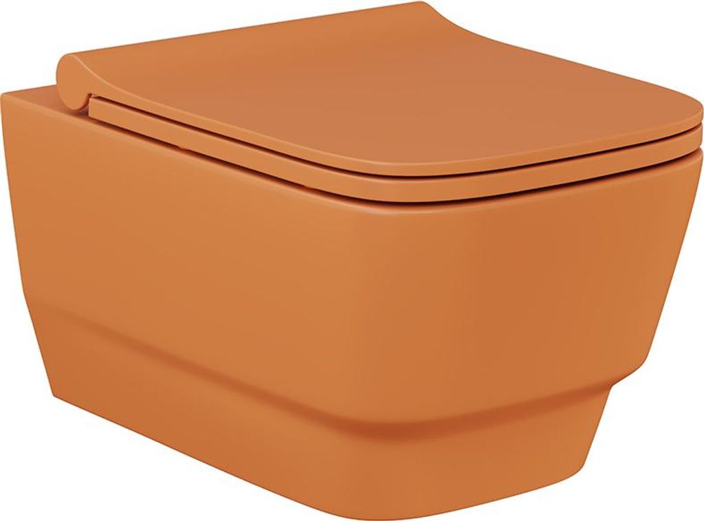Spülrandloses Hänge WC Orange WC Toilette mit Softclose Deckel