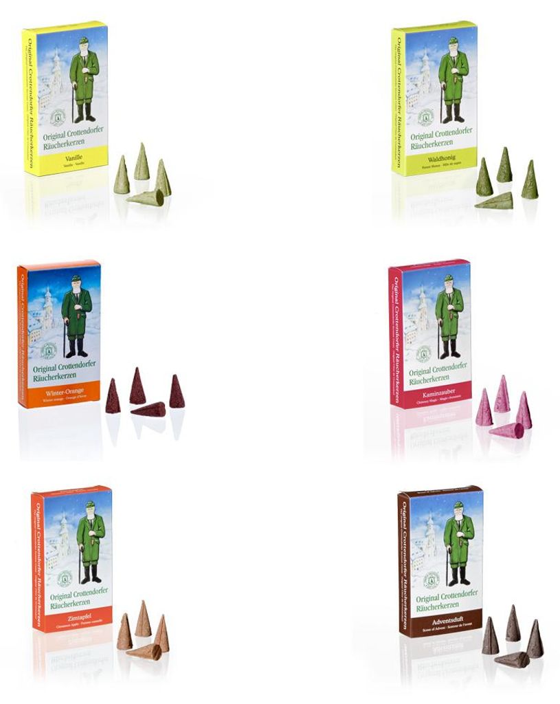 Crottendorfer - 6er Set - Vanille, Waldhonig, Adventsduft, Produktbild 