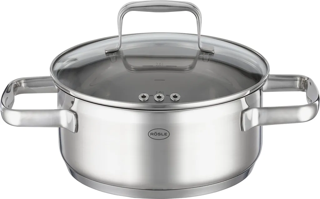 Faitout Rösle CHARM induction 20cm avec couvercle en verre de précision
