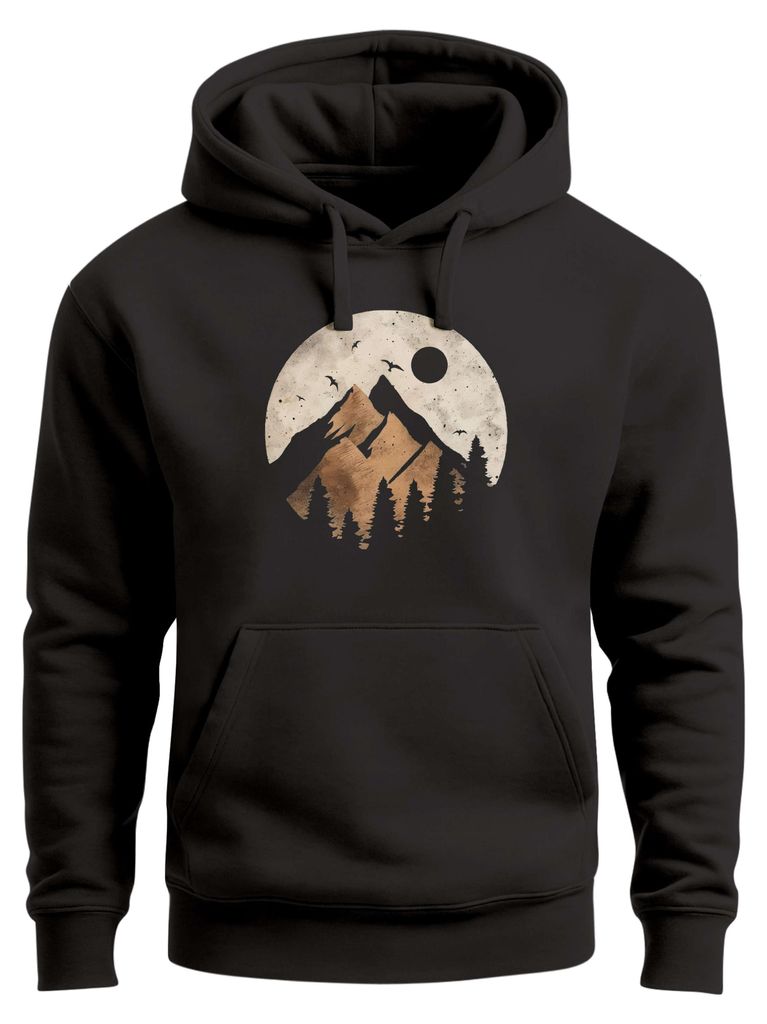 Hoodie Herren Print Aufdruck Motiv Outdoor Mountain Kapuzen-Pullover Männer Fashion Streetstyle Neverless
