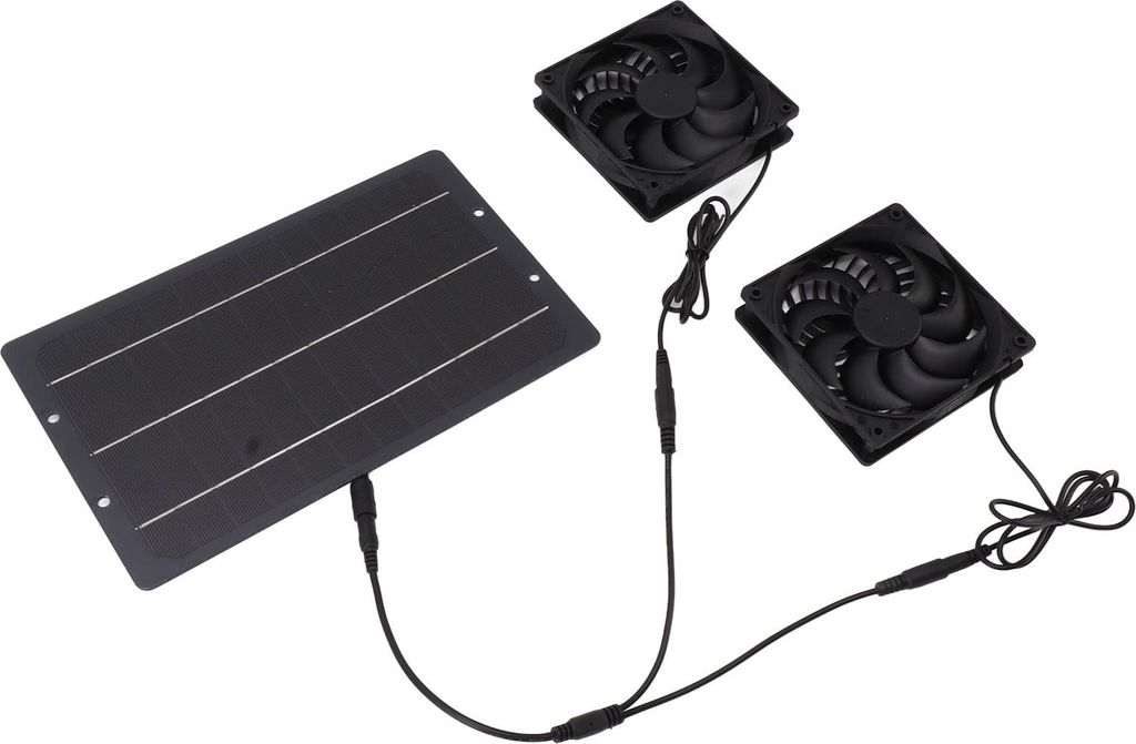 10W Solarpanel-Ventilator-Bausatz Wetterfest Solarbetriebener Doppelabzugsventilator Wandmontiert für Hühnerställe Gewächshäuser Schuppen