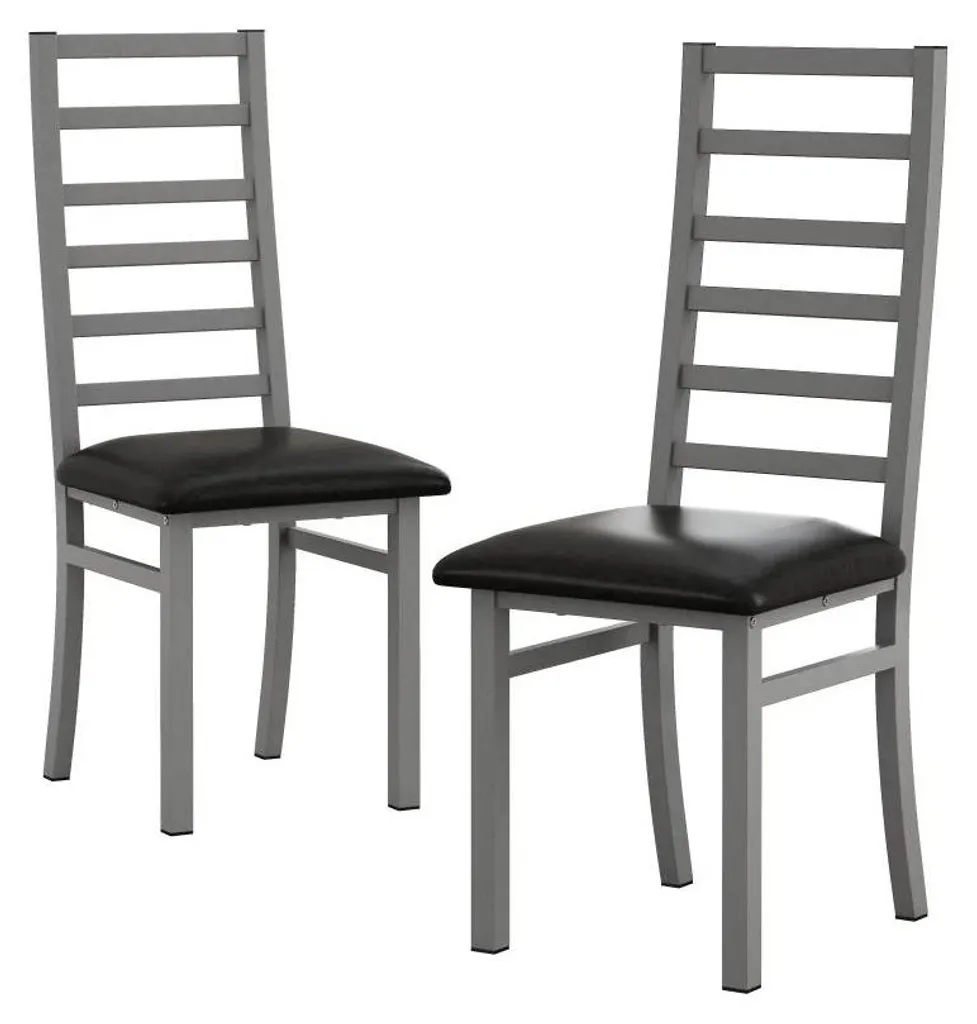 Lot de chaises grises pour grande table de salle à manger moderne
