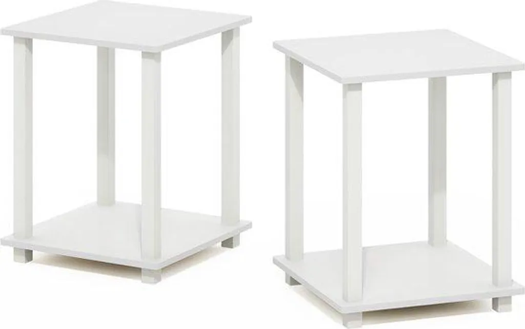 Table basse blanche double plateau lot de 2 pour un salon sans désordre