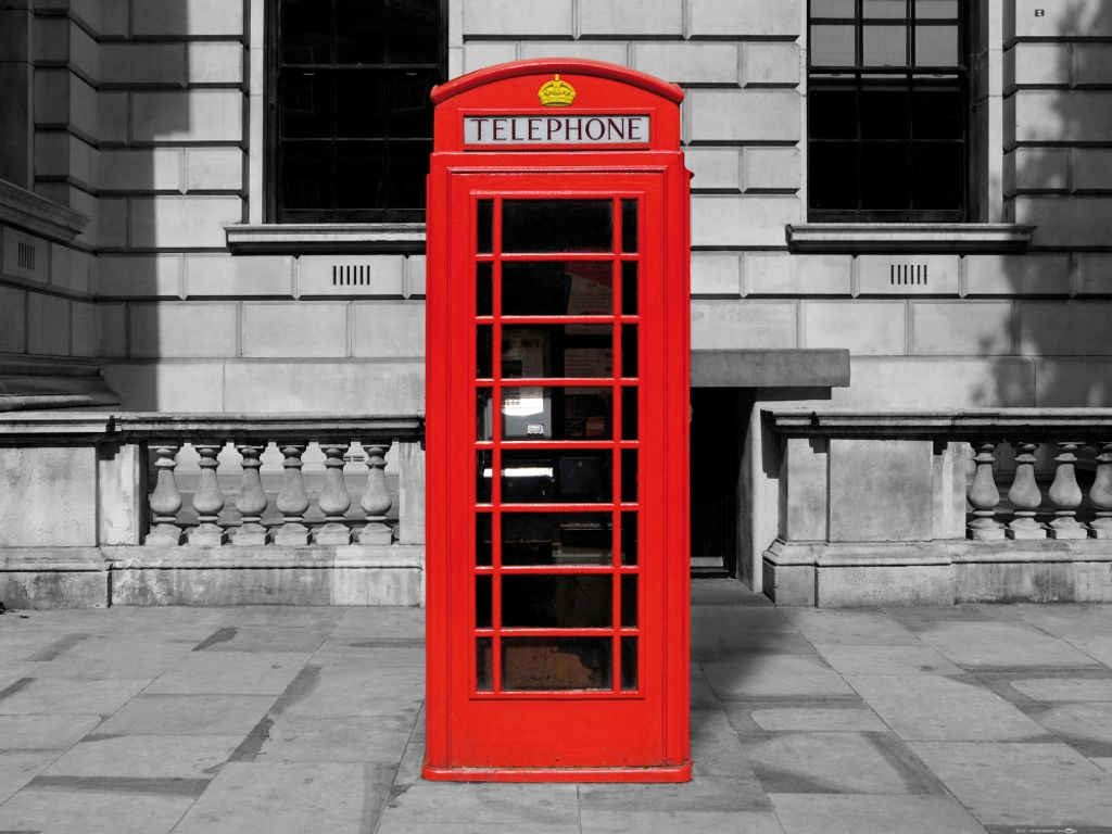 London Kunstdruck Bild - Rote Telefonzelle (60 x 80 cm)