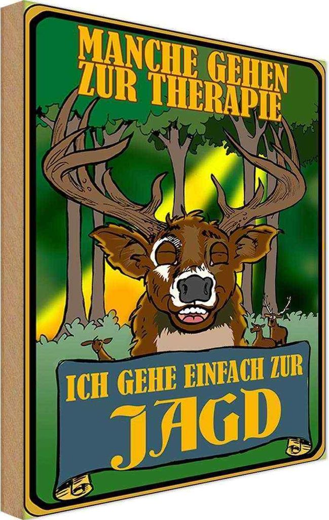 vianmo Holzschild 18x12 cm Jagd ich geh einfach zur Therapie Spruch Zitat