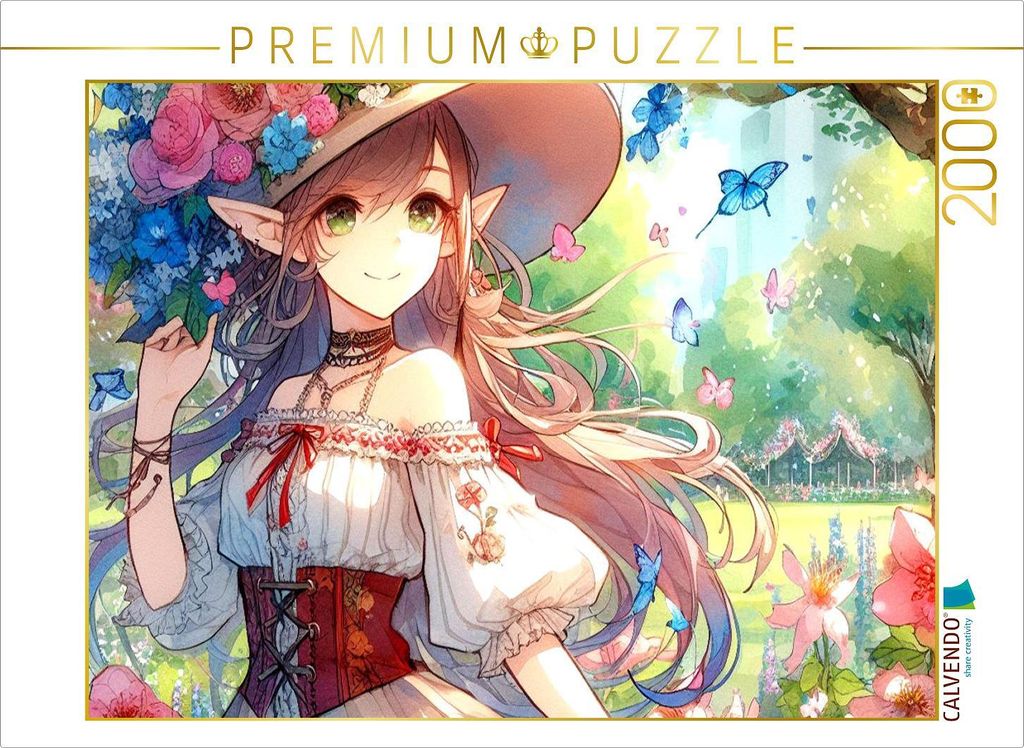 CALVENDO Puzzle Blumenelfe | 2000 Teile Lege-Größe 90x67cm Foto-Puzzle für glückliche Stunden