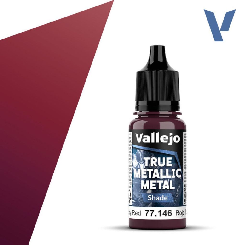 Vallejo VA77146 True Metallic Metal Shade - Ruby Red