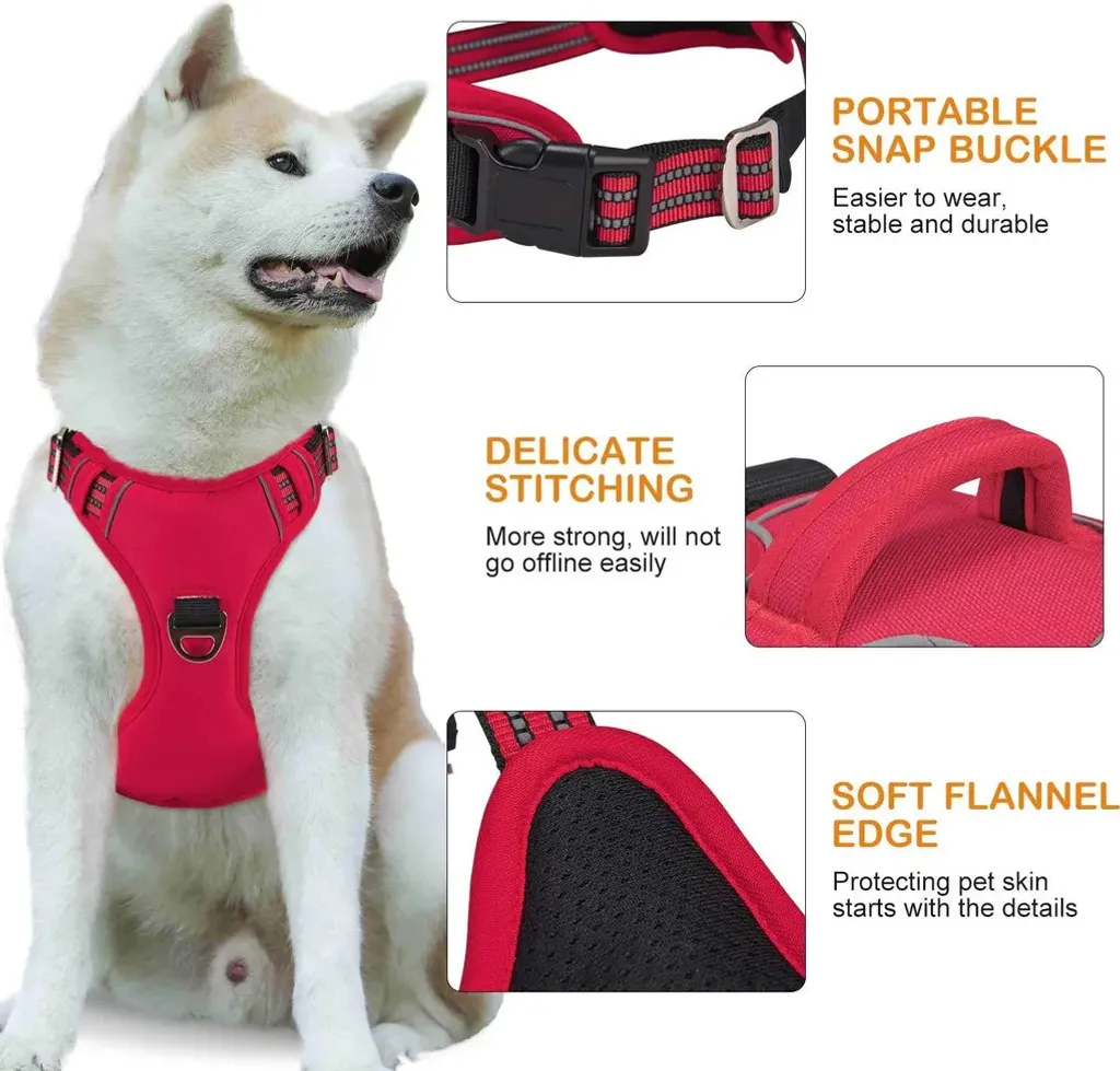 Pettorina Ergonomica Rossa per Cani XL: Controllo e Comfort - 5
