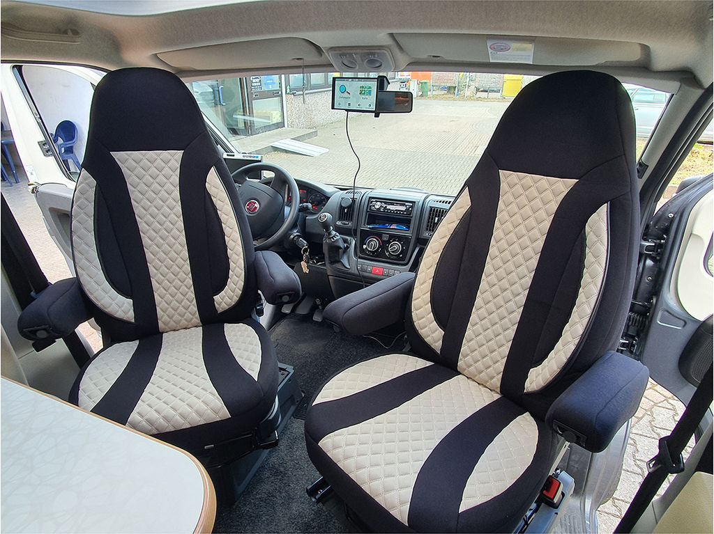 BREMER SITZBEZÜGE Maß Piloten Schonbezüge Sitzbezüge kompatibel mit Wohnmobil Camper Hymer Ducato Fahrer & Beifahrer WPL410 Schonbezug Set in S...