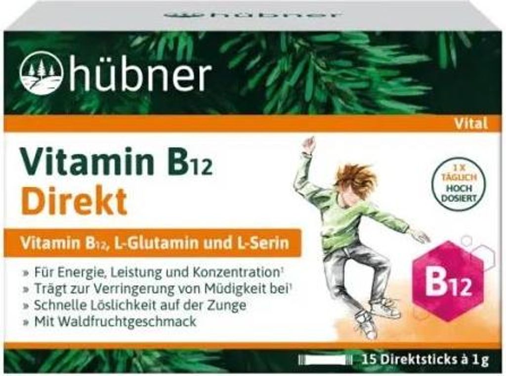 Hübner Vitamin B12 Direkt | 15 g | 15 Direktsticks | vegan