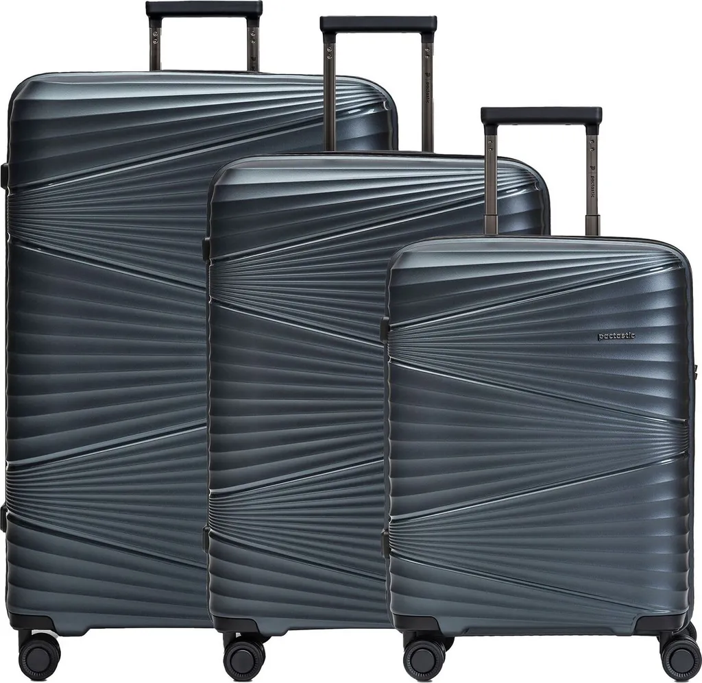 Set de Valises Rigides Trolley Pactastic 55cm à 75cm Gris Anthracite