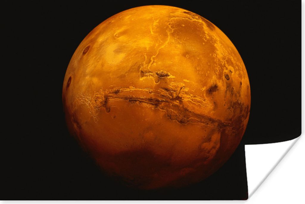 MuchoWow Poster Der rote Planet Mars an einem dunklen Himmel 180x120 cm - Fotoplakat