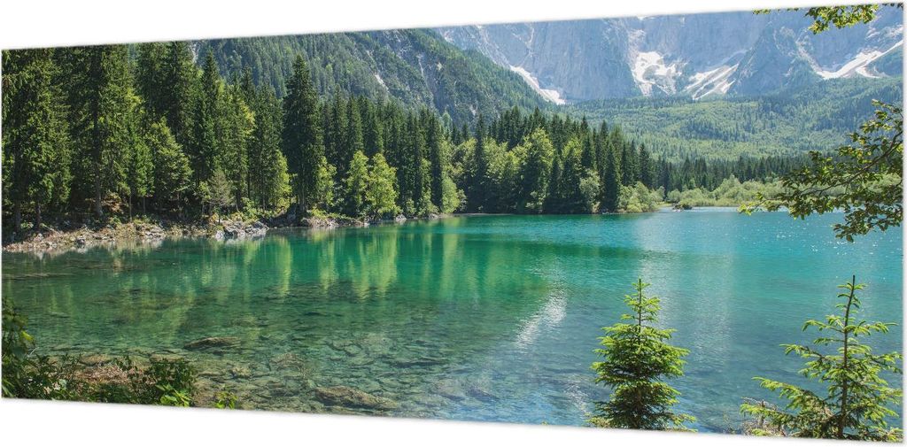 Wandtapete - Dekorative Tapete für Wohnzimmer- Tapetenfolie für Wanddekoration - 208x146 cm - Grüner See