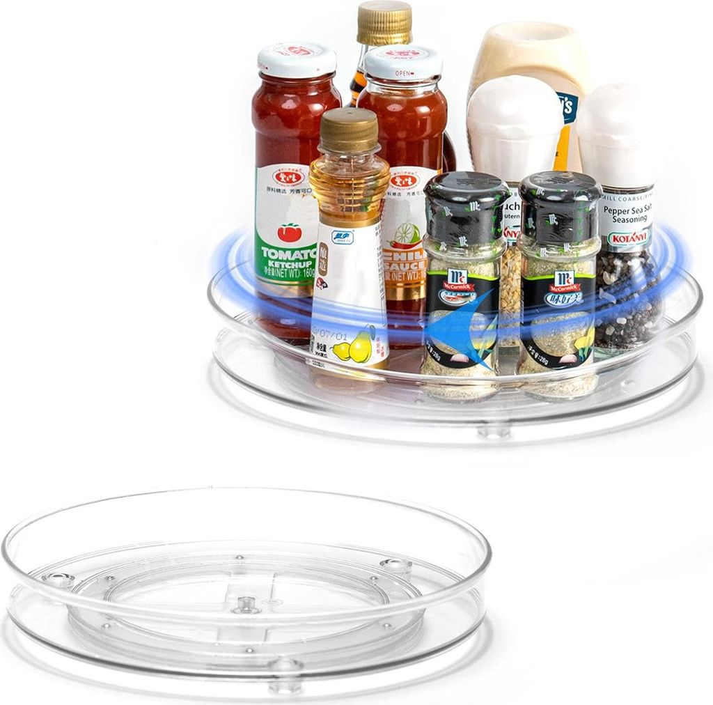 Drehbarer Kühlschrankorganizer - Flexibel und Langlebig - 2 Stück - PET - 27 cm und 23 cm