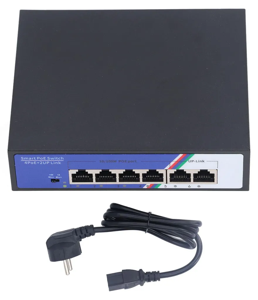 Commutateur PoE 6 ports Ethernet 1,2 Gbit/s non géré Plug-and-Play UE