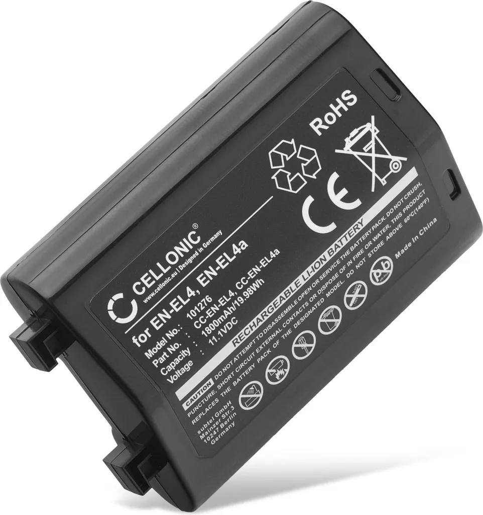 Batteria di Riserva Nikon D3 D3s F6 | CELLONIC EN-EL4a 1800mAh 11.1V