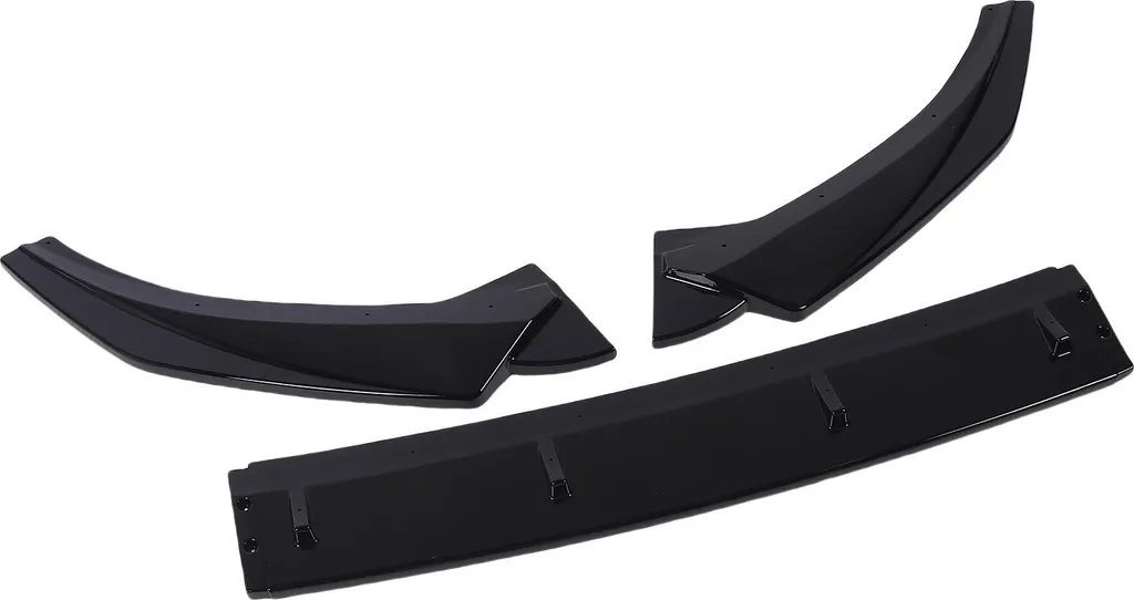 Spoiler Avant Noir Brillant pour Audi A3 8V Standard 2013-2016 Kit 3 Pièces