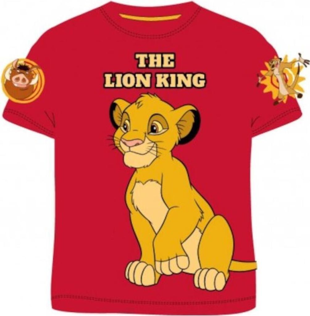 Kurzärmeliges T-Shirt "The Lion King" für Jungen | 100% Baumwolle | Rot, 128