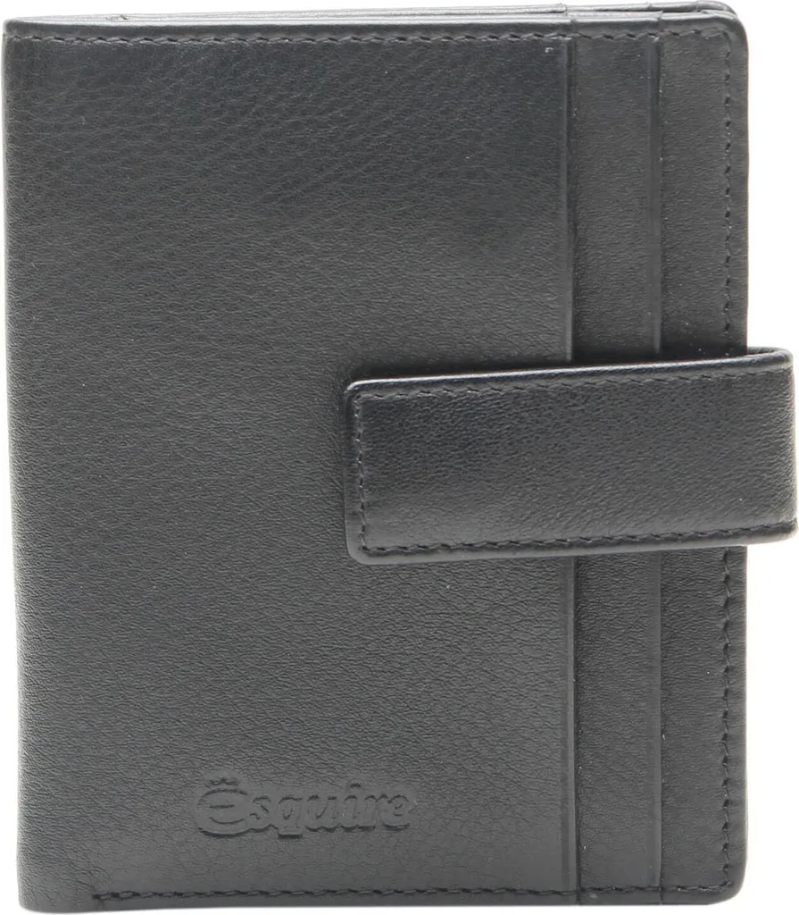 Esquire Oslo Nappa Wallet Black - Porta Carte di Credito in Vera Pelle