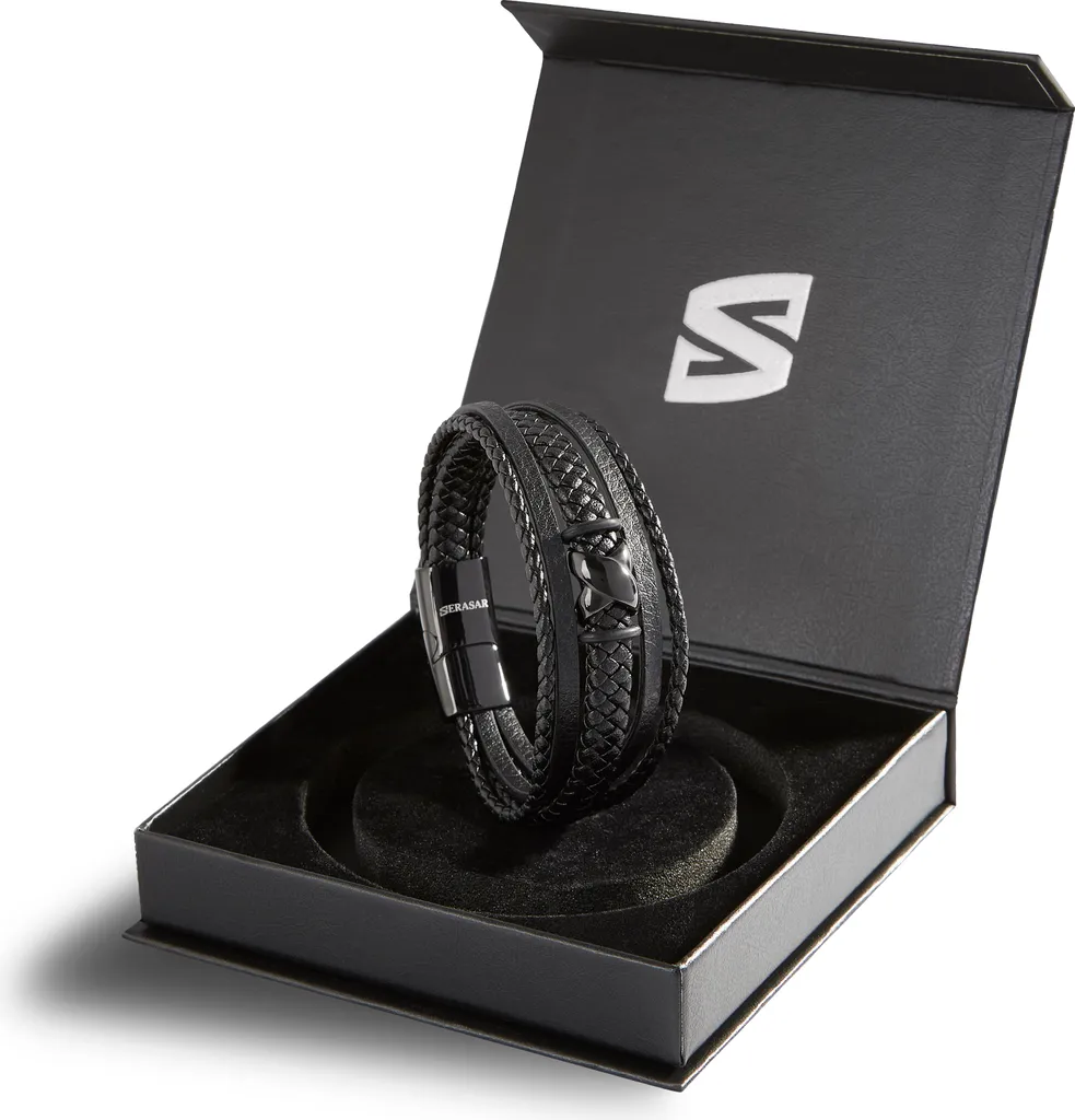 Bracciale Uomo In Pelle Con Teschio E Chiusura Magnetica – Feilok – Regalo Idea Compleanno