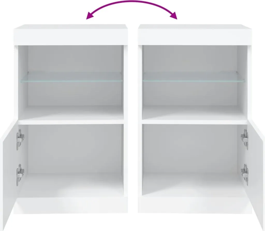 SYFAX™ Credenza con Luci LED Bianca 41x37x67 cm - 9