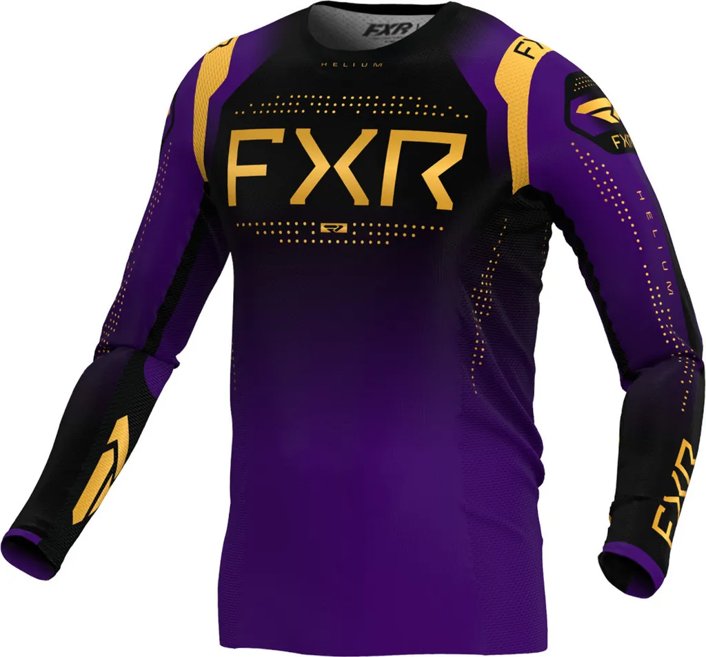 Maillot de Cross FXR Helium 2024 - Équipement Pilote Noir Lila Or S