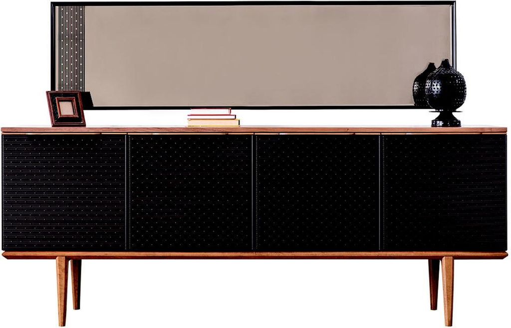 Luxus Anrichte Sideboard mit Spiegel Design Moderne Kommoden Holz Einrichtung