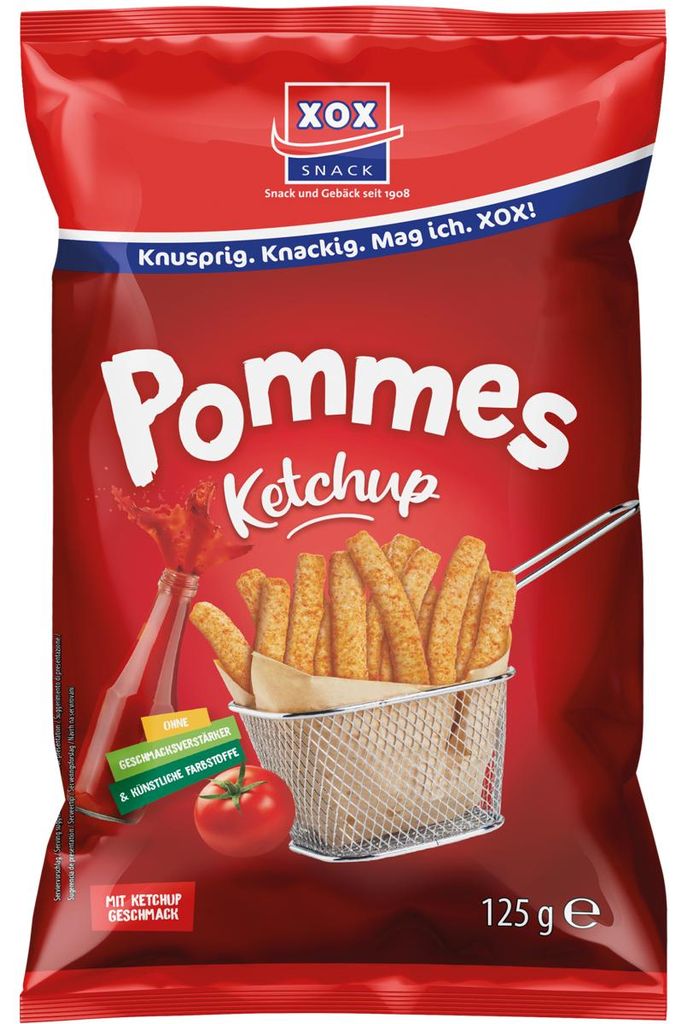 XOX Pommes Snack Ketchup chrupiąca przekąska ziemniaczana o Zdjęcie produktu 