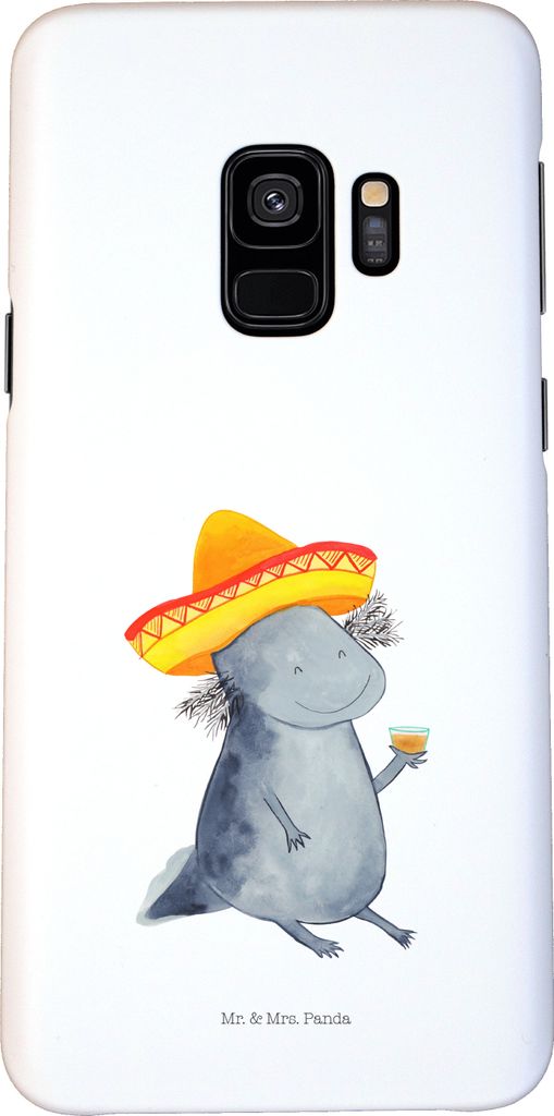 Mr. & Mrs. Panda Samsung Galaxy S9 Handyhülle Axolotl Tequila - Weiß - Geschenk, Cover, Hülle, Mexiko, trinken, Spruch, Smartphone, Feuersalaman...